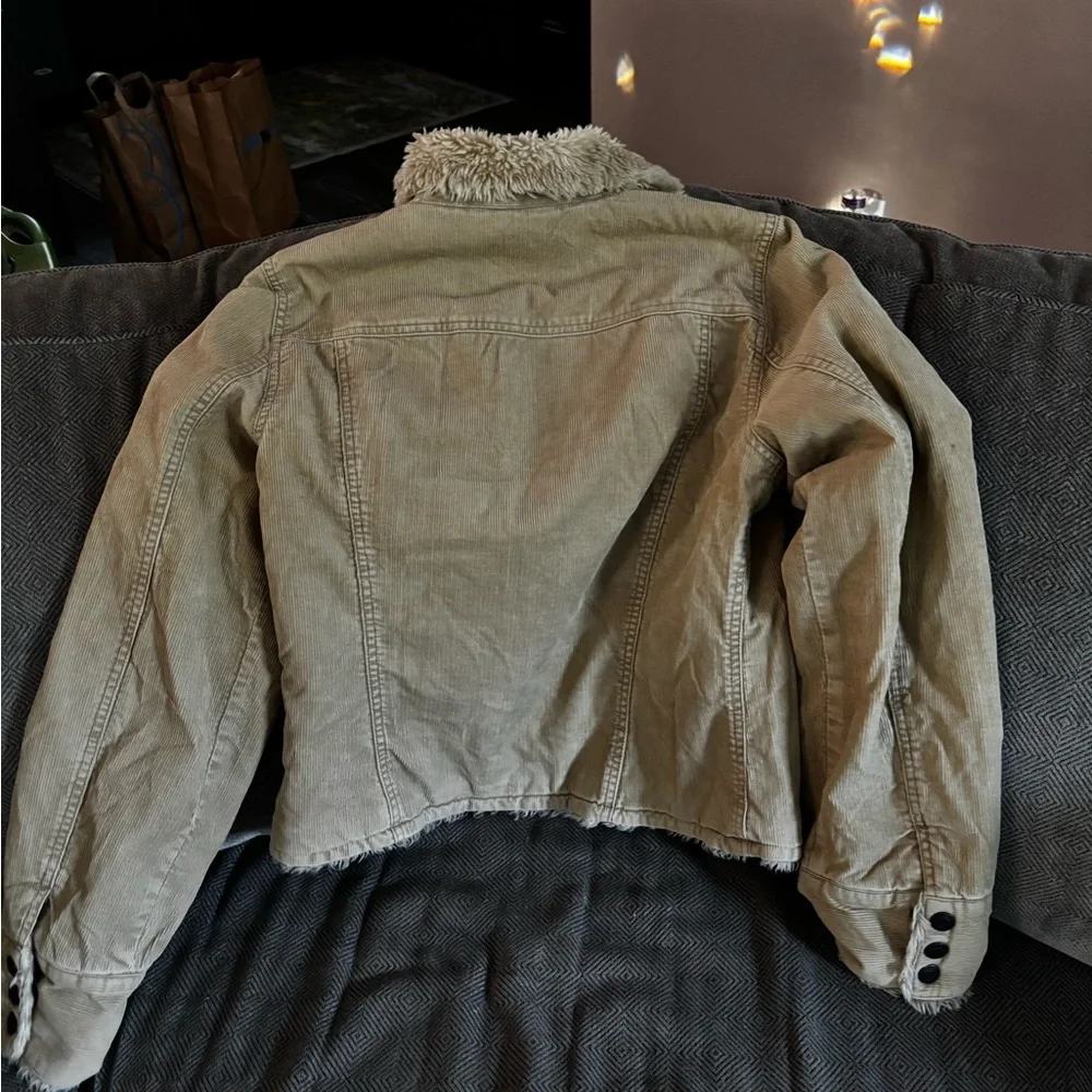 Abercrombie & Fitch Cream Sherpa Jacket Size Large A00319